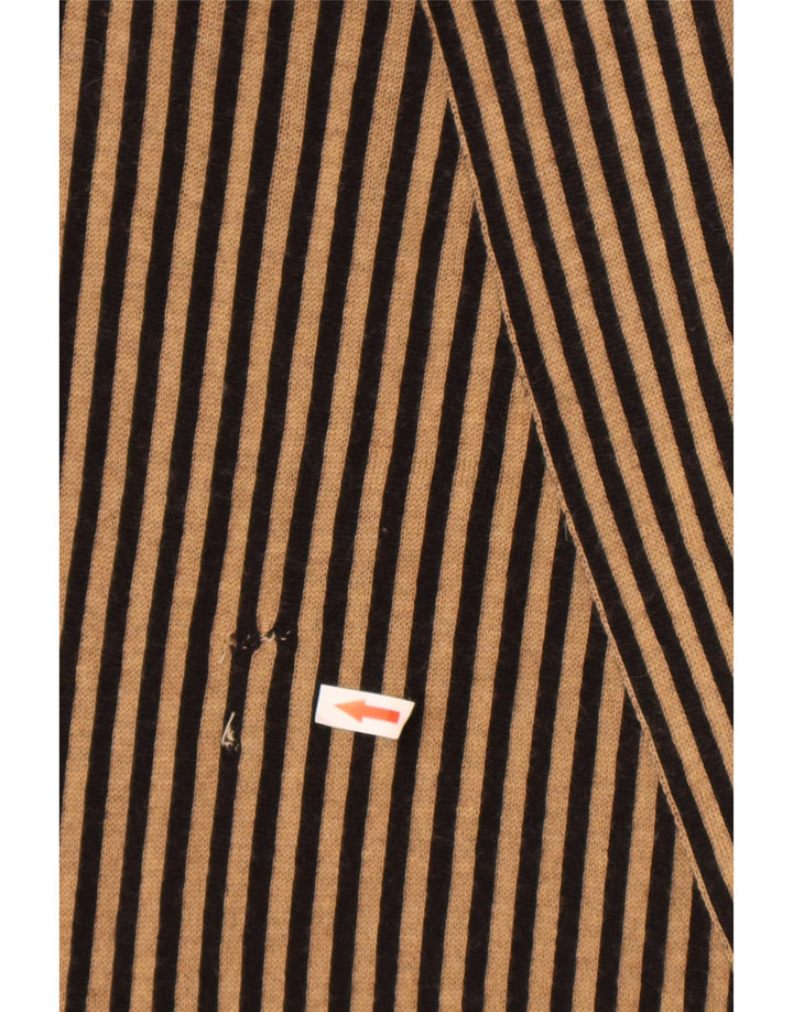 Fendi Châle Femme IT 42 Créateur De Laine Mérinos Rayée Beige Moyen