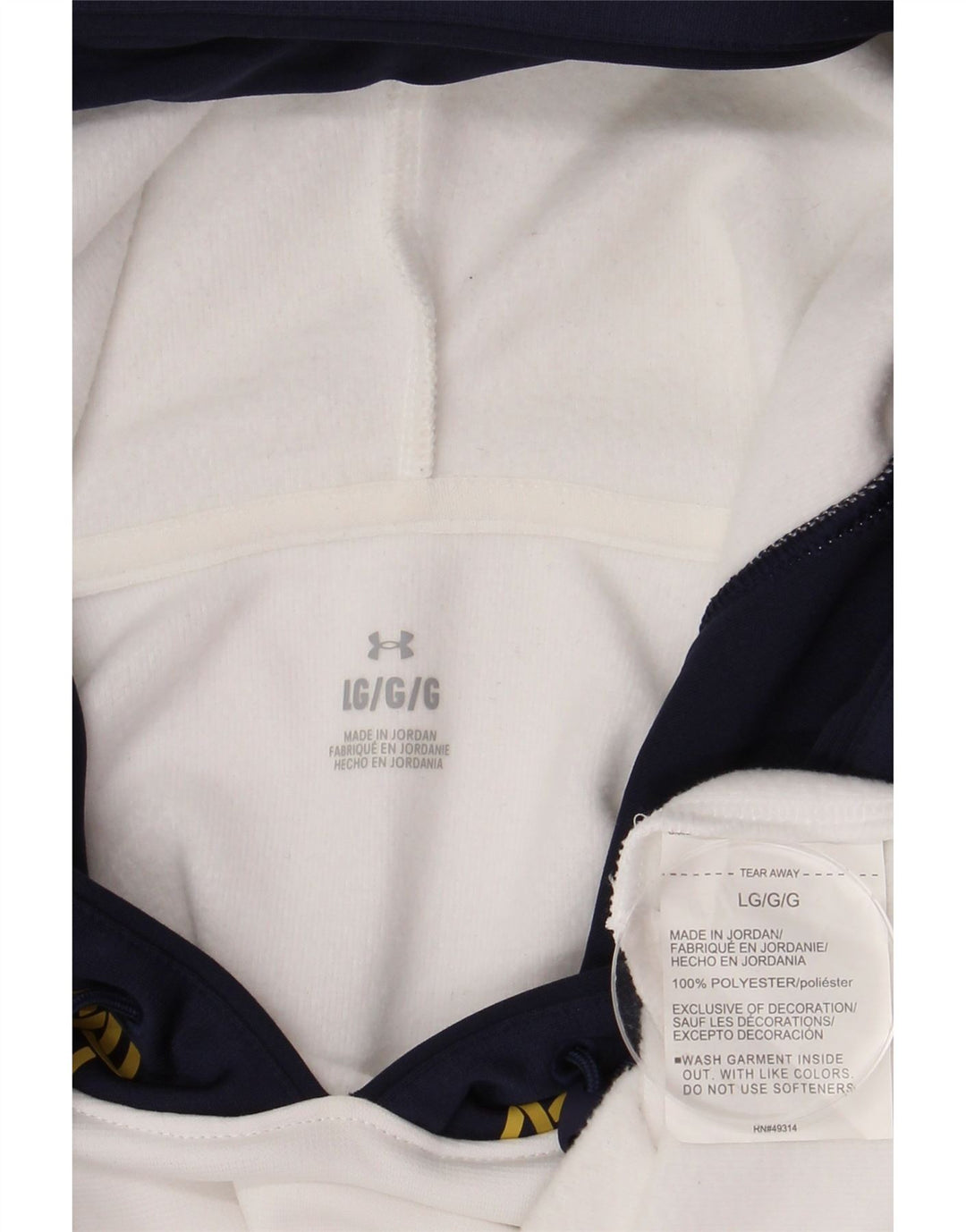 UNDER ARMOUR Pull à capuche graphique pour homme Large Blanc Colorblock Polyester