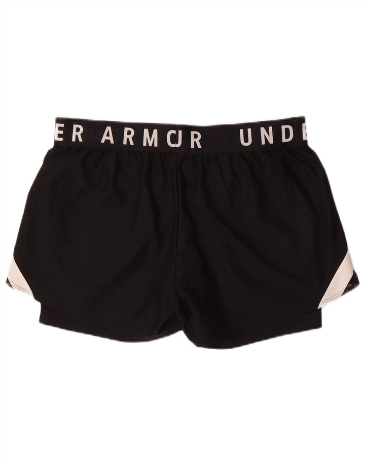 UNDER ARMOUR Short de sport Heat Gear pour femme UK 18 XL Noir Colourblock