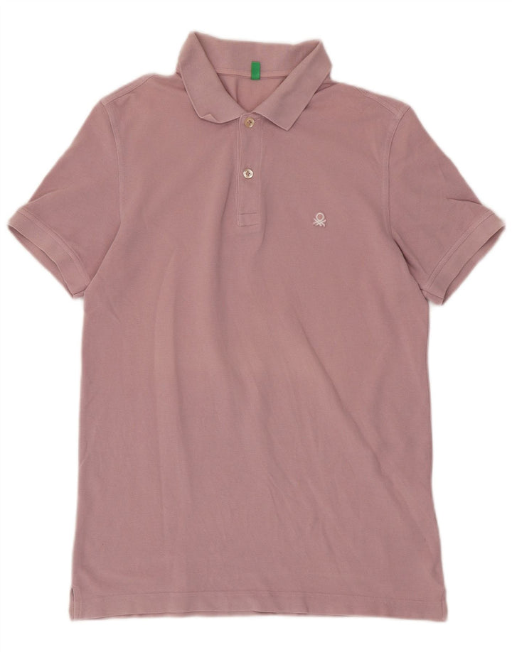 BENETTON Polo Homme Rose Moyen Coton