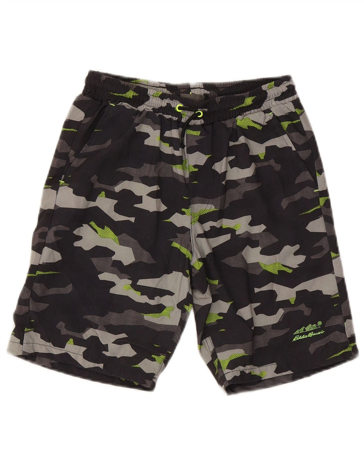 Eddie Bauer Short de Bain Garçon 10-11 Ans Camouflage Noir Moyen