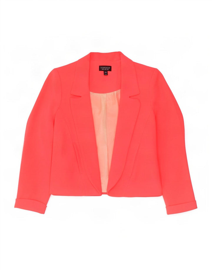 Topshop Veste blazer courte ouverte pour femme UK 6 XS Rose Polyester