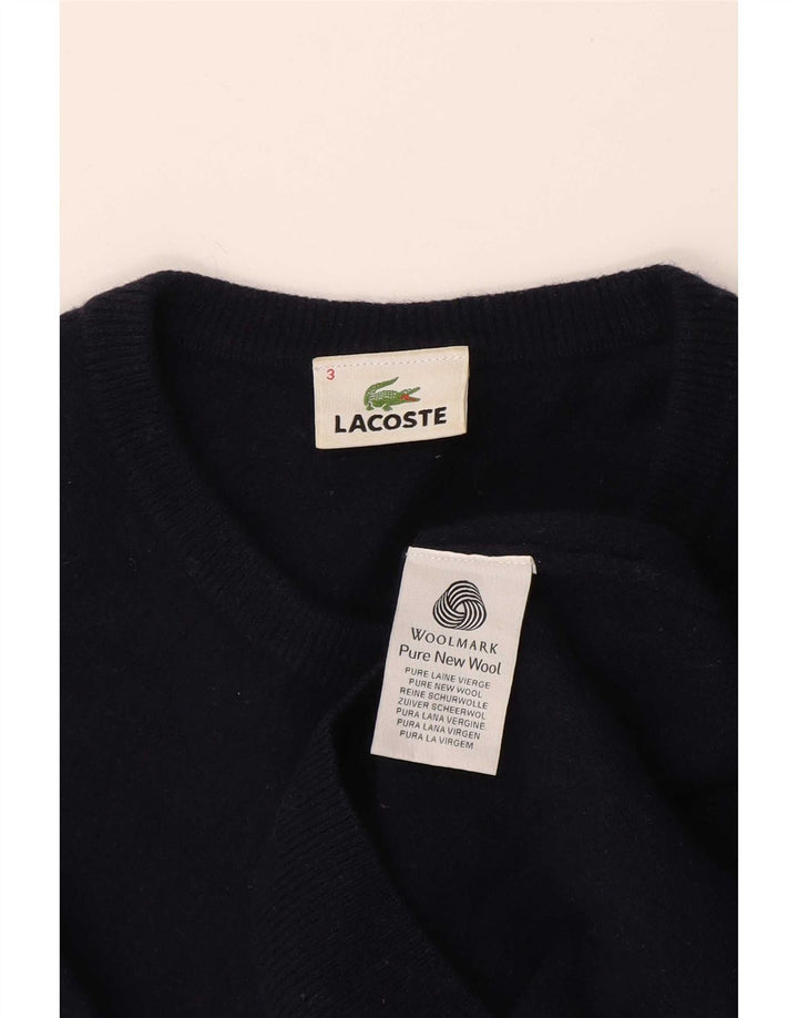 Lacoste Pull ras du cou pour homme Taille 3 Petite laine vierge bleu marine