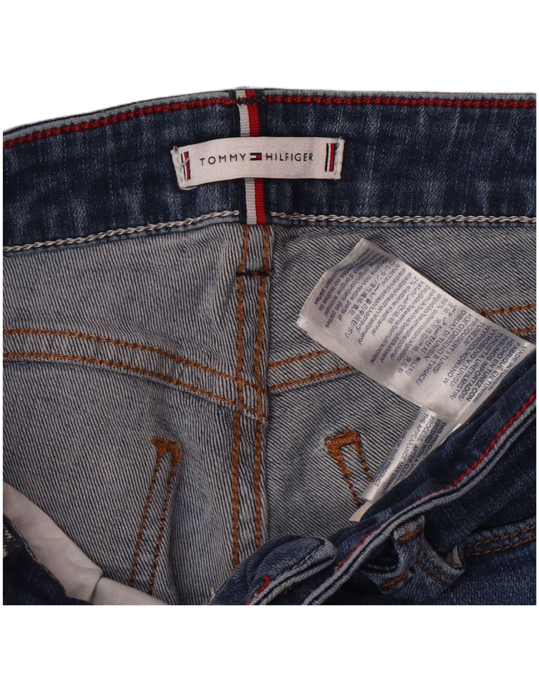 TOMMY HILFIGER Jean skinny fille 7-8 ans W24 L23 Bleu Coton