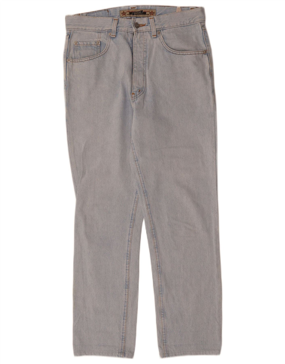 VINTAGE Jean droit taille haute femme W31 L30 bleu coton