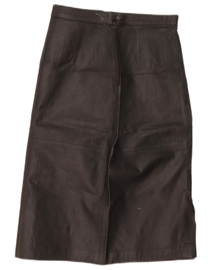 jupe en cuir femme vintage W28 Noir moyen