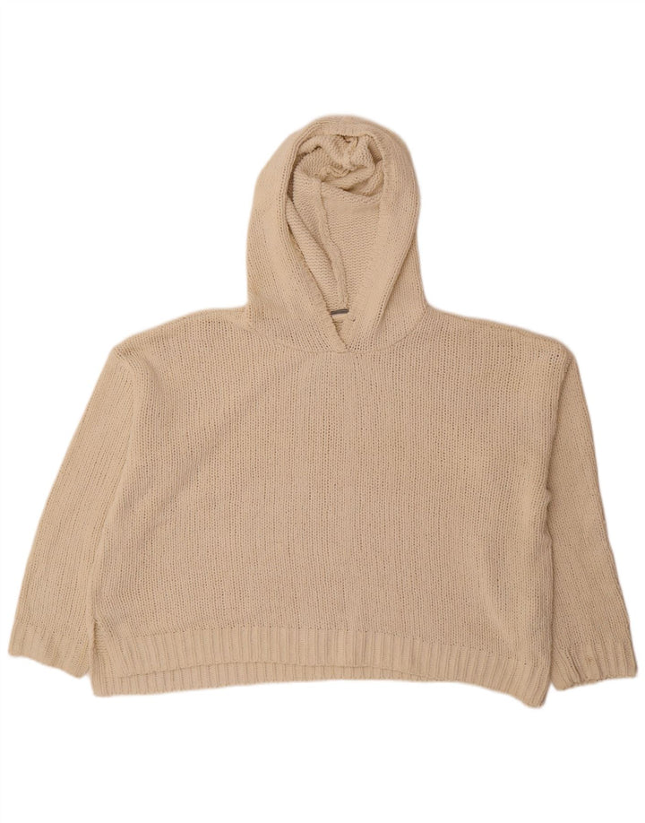 Roxy Pull surdimensionné à capuche pour femme UK 16 Large Polyester Blanc cassé
