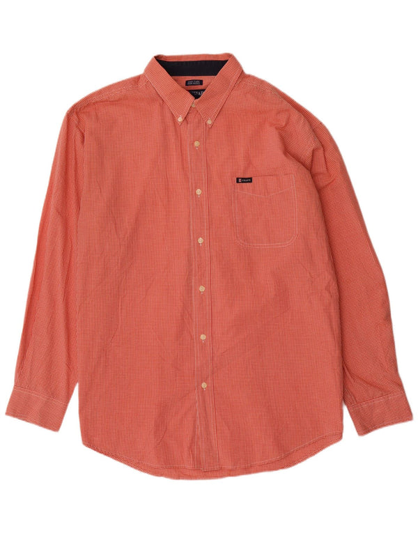 Chaps Chemise Homme XL Orange Vichy Coton