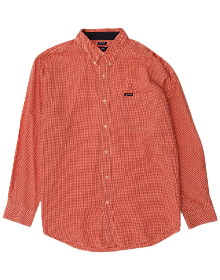 Chaps Chemise Homme XL Orange Vichy Coton