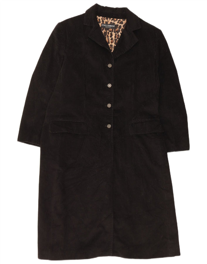 Dolce & Gabbana Manteau en velours côtelé pour femme IT 44 en coton noir moyen classique