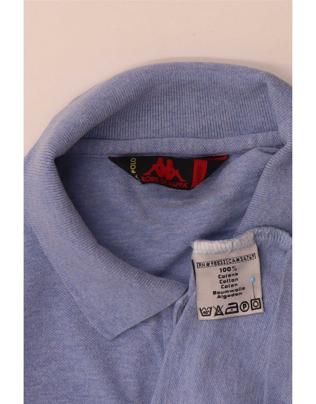 Kappa Polo à manches longues pour homme en coton bleu moyen