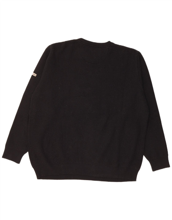 NORTH POLE Pull à col rond pour homme 2XL Laine noire