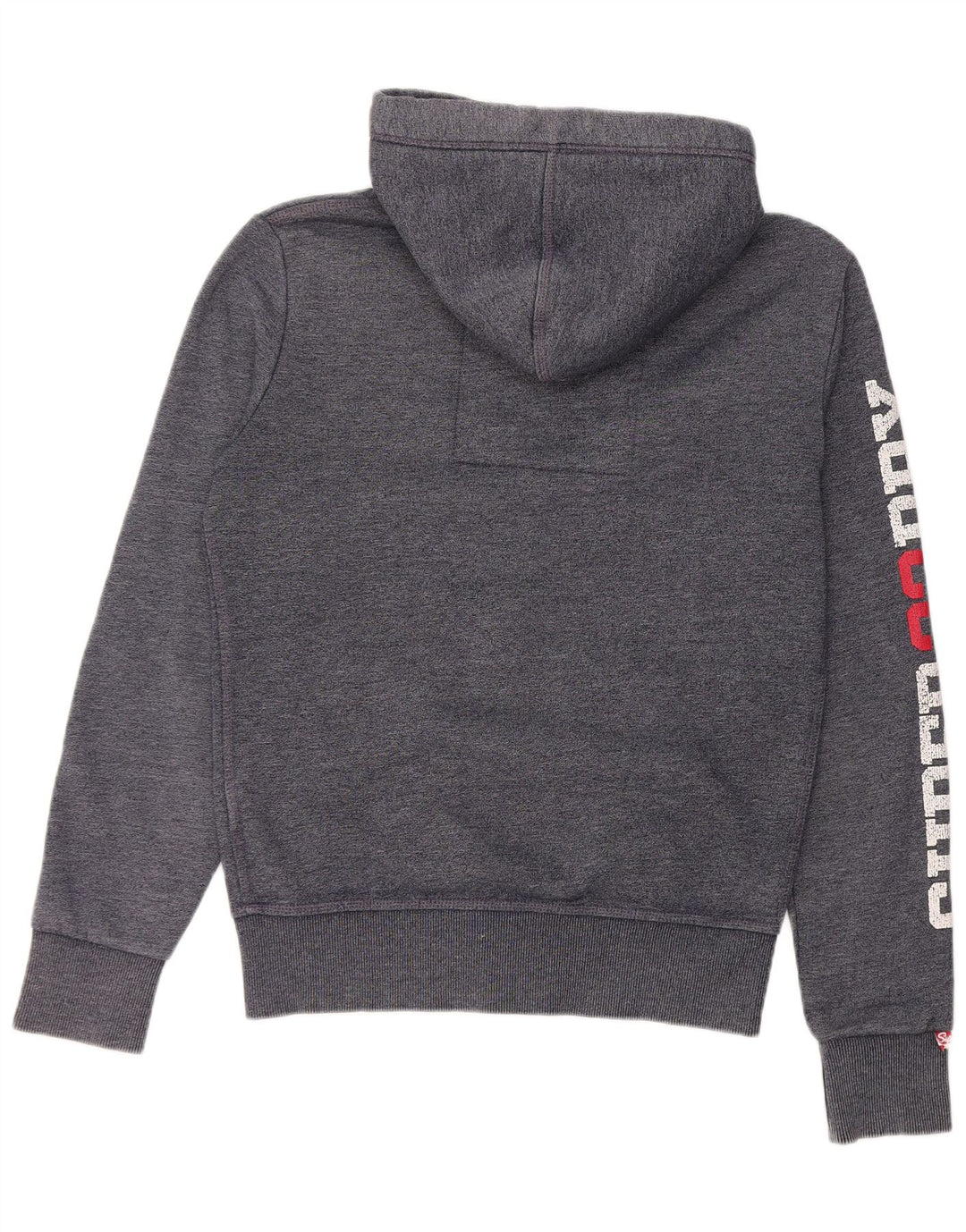 SUPERDRY Pull à capuche zippé graphique pour hommes, petit coton bleu marine