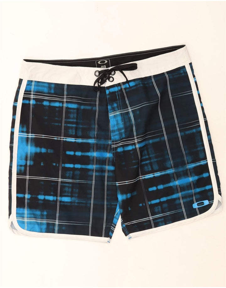 Oakley Short de bain homme XL bleu marine à carreaux en polyester