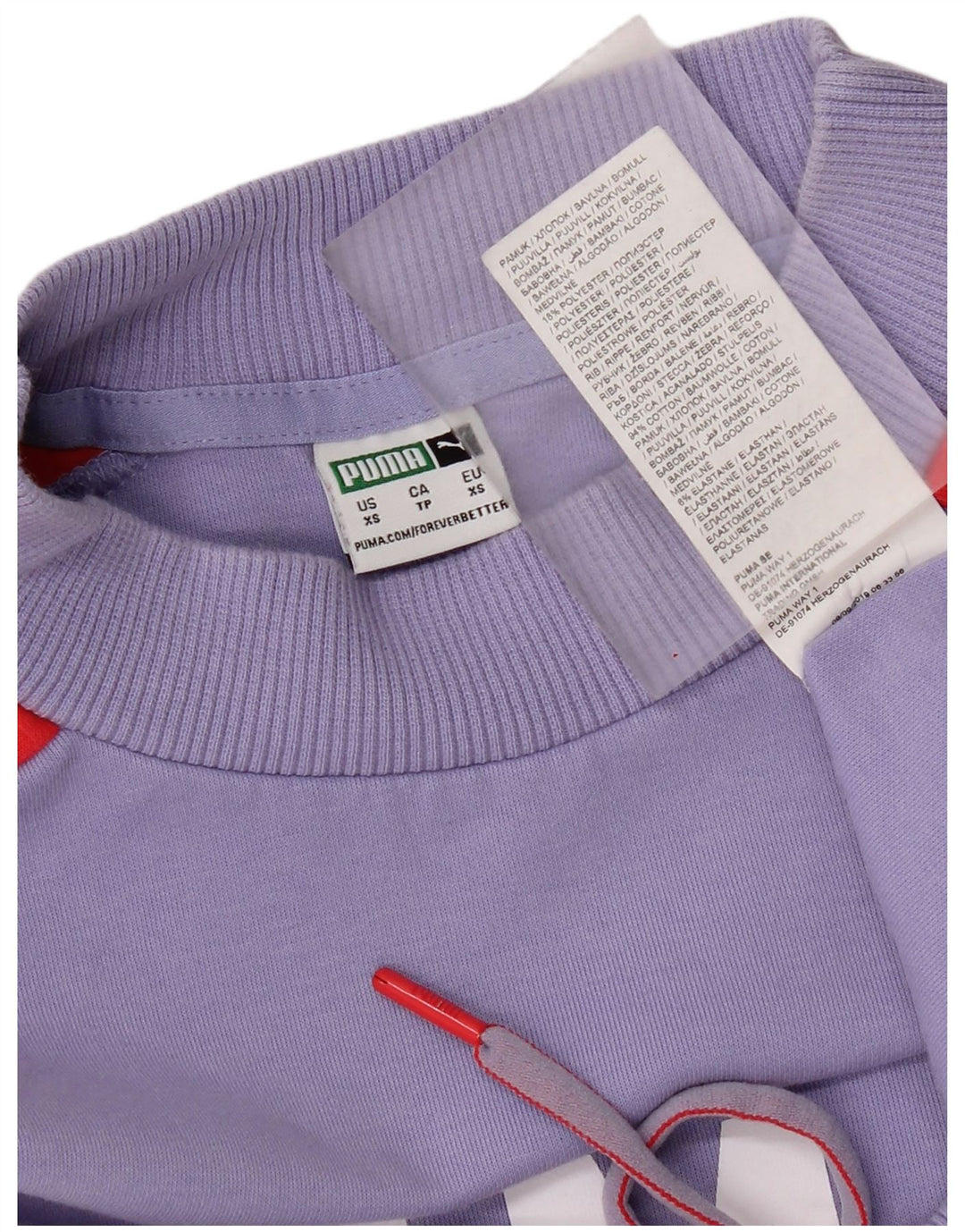 Puma Sweat-shirt surdimensionné graphique pour femme UK 6 XS Violet Colourblock