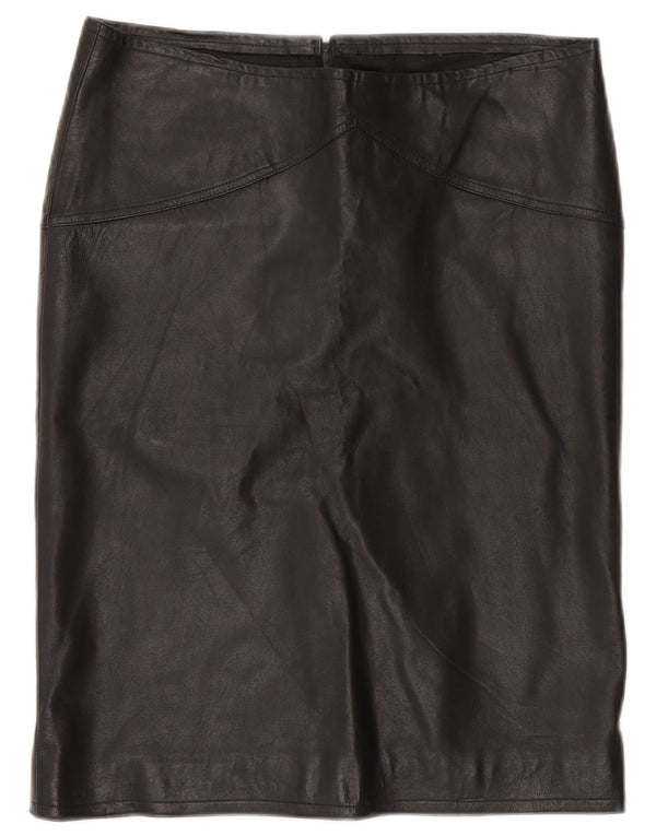 jupe en cuir femme vintage W32 Grand Noir