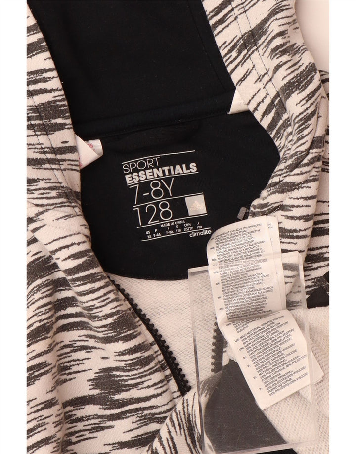 ADIDAS Pull à capuche zippé Climalite pour garçon 7-8 ans Polyester moucheté gris