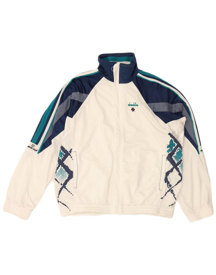 DIADORA Veste de survêtement Coupe Davis pour homme UK 38 Medium Blanc Colourblock