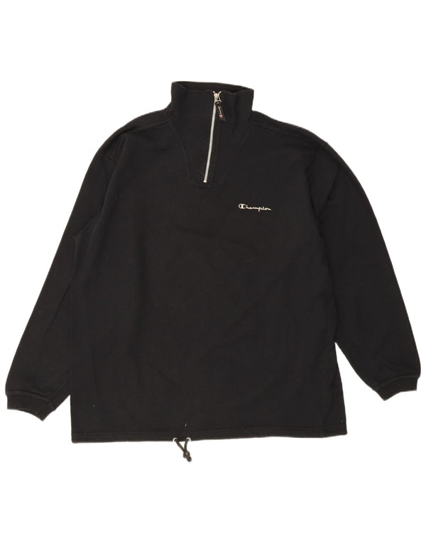 Champion Sweat-shirt à col zippé pour homme XL Noir Coton