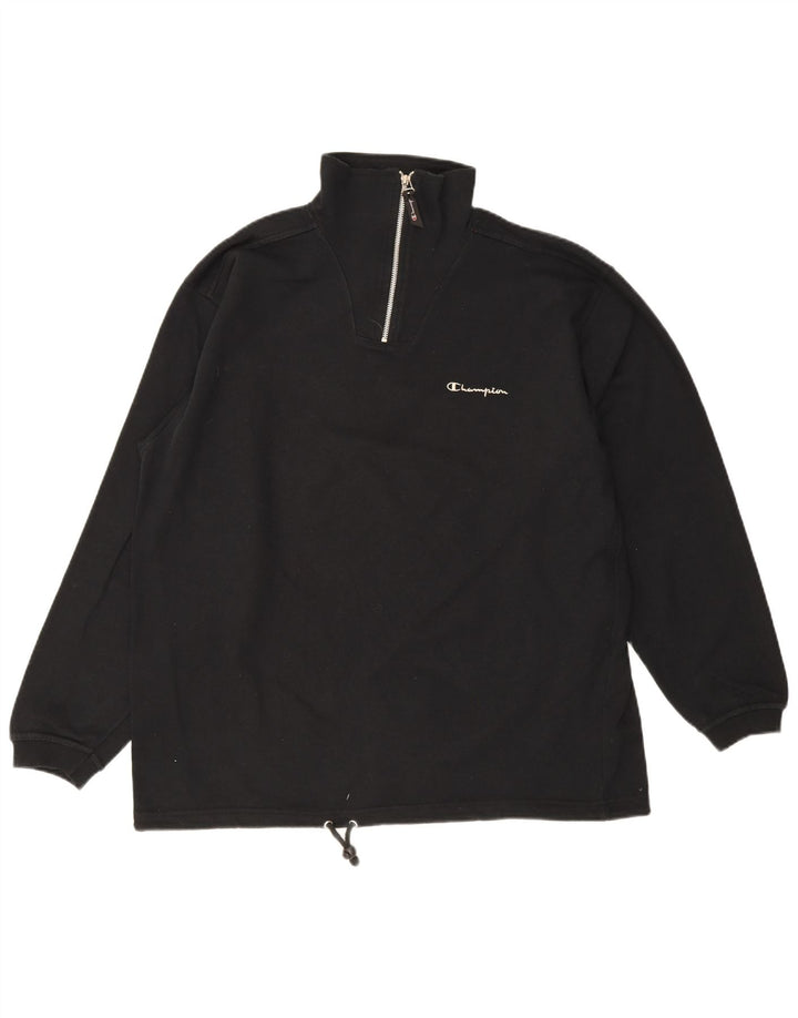 Champion Sweat-shirt à col zippé pour homme XL Noir Coton