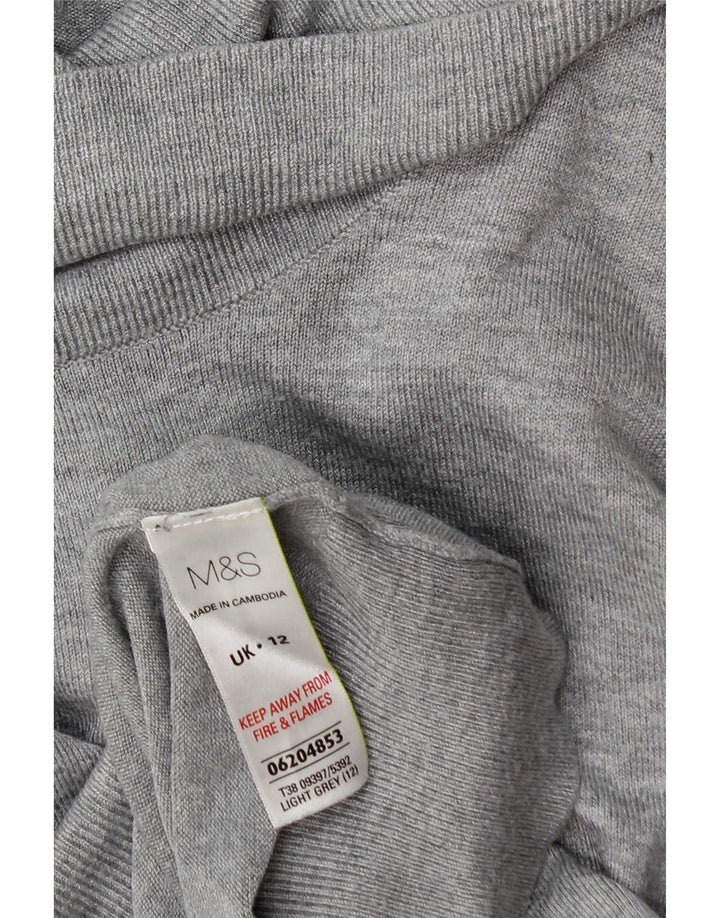 Marks & Spencer Pull col roulé pour femme UK 12 Gris moyen Viscose