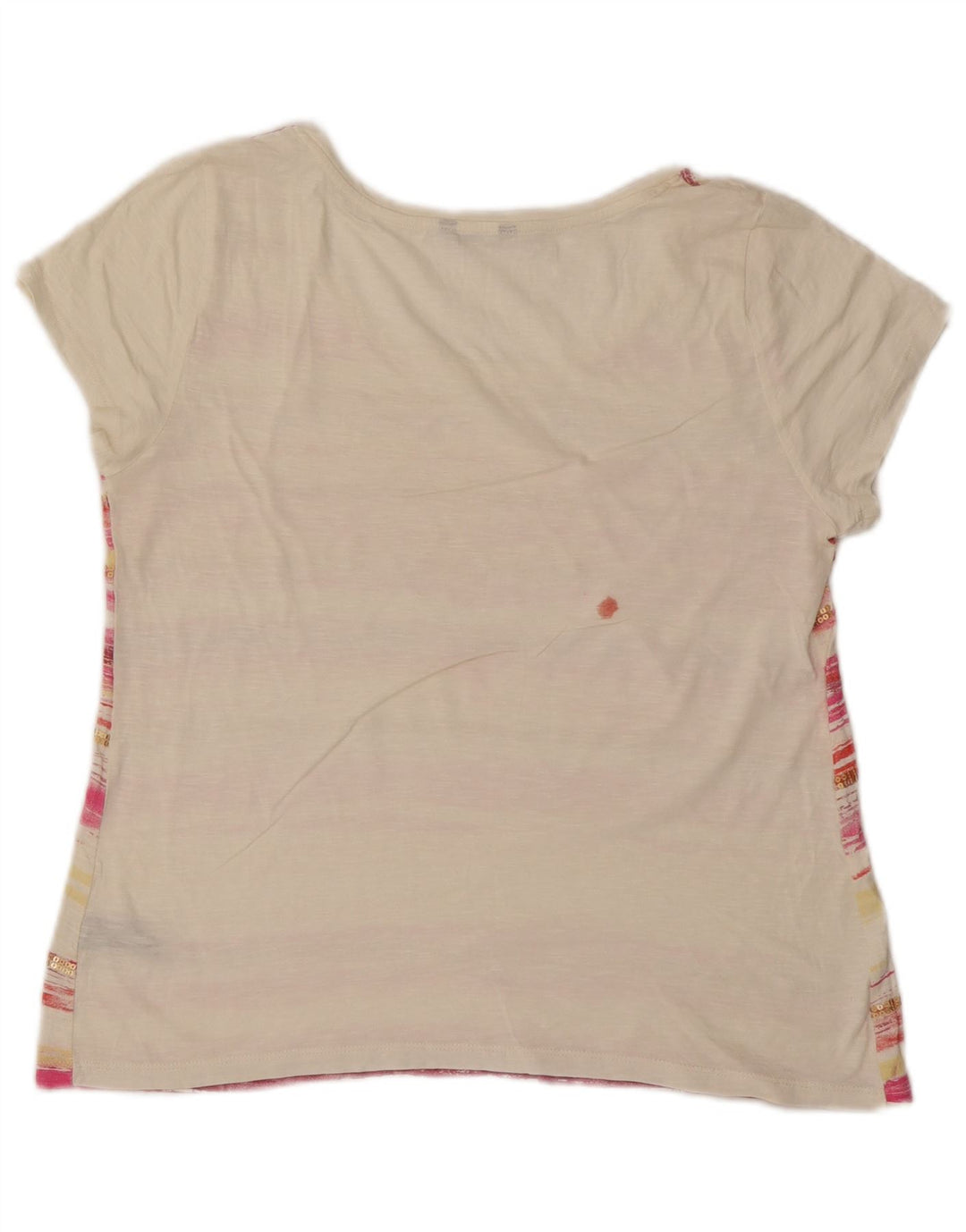 M&Co T-shirt pour femme en coton rayé blanc moyen UK 44