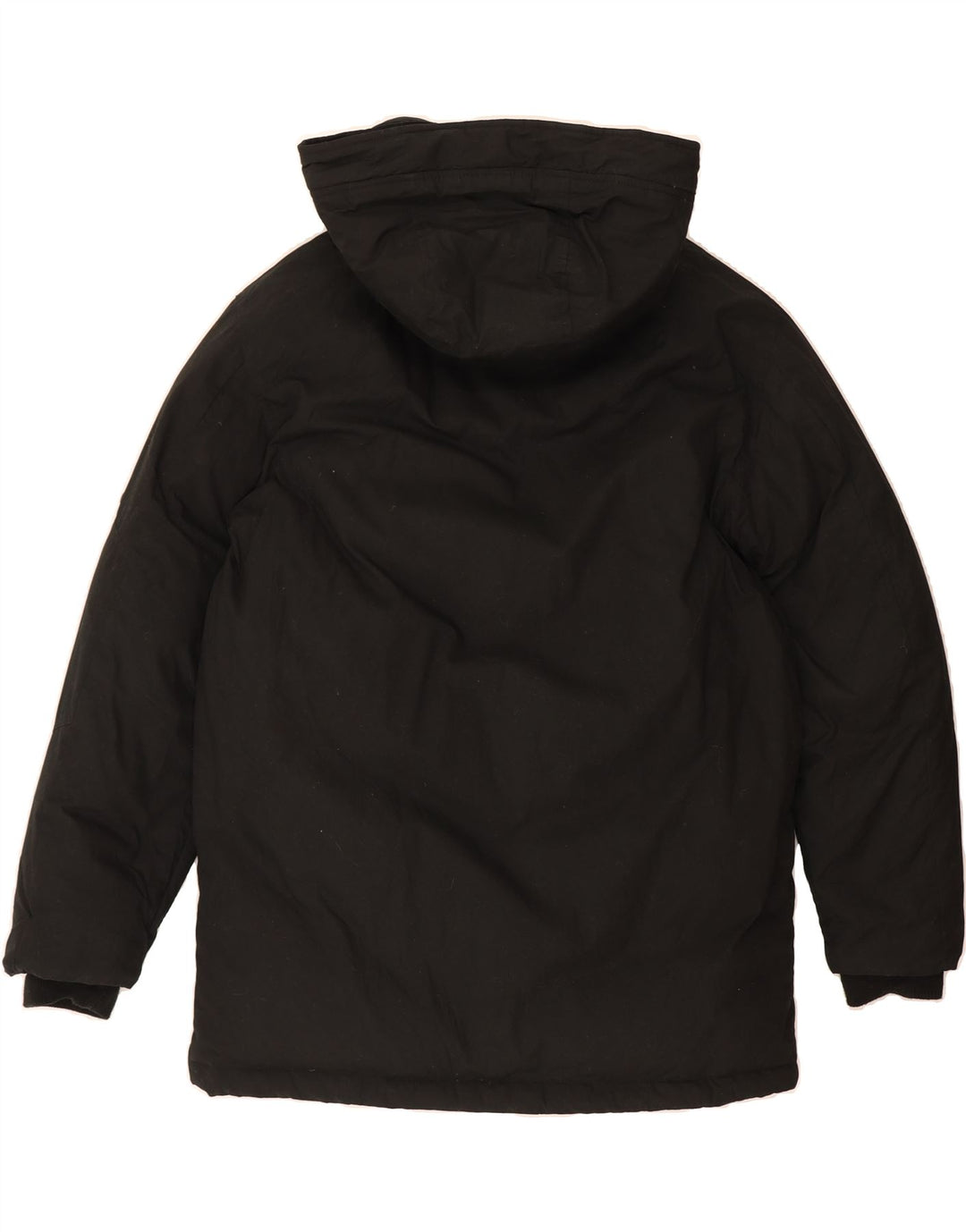 VINTAGE Mens Hooded Padded Jacket UK 38 Medium Black Nylon Vintage Vintage and Second-Hand Vintage from Messina Hembry 