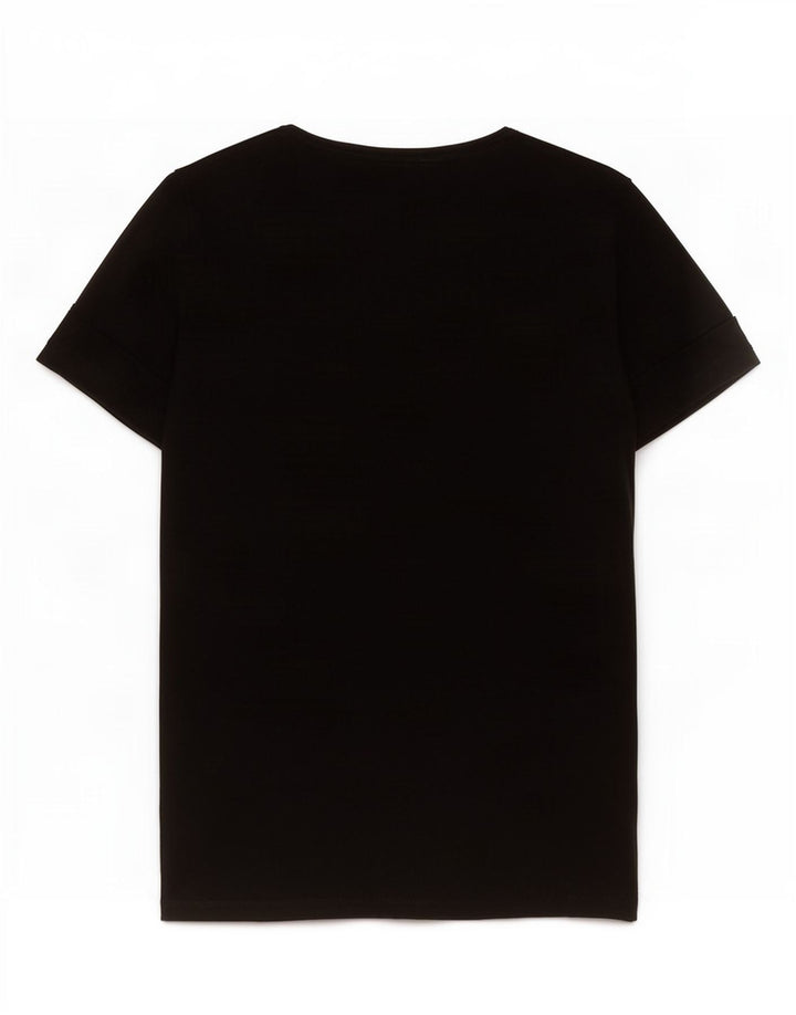 Guess T-shirt graphique pour femme UK 12 Noir moyen Polyester