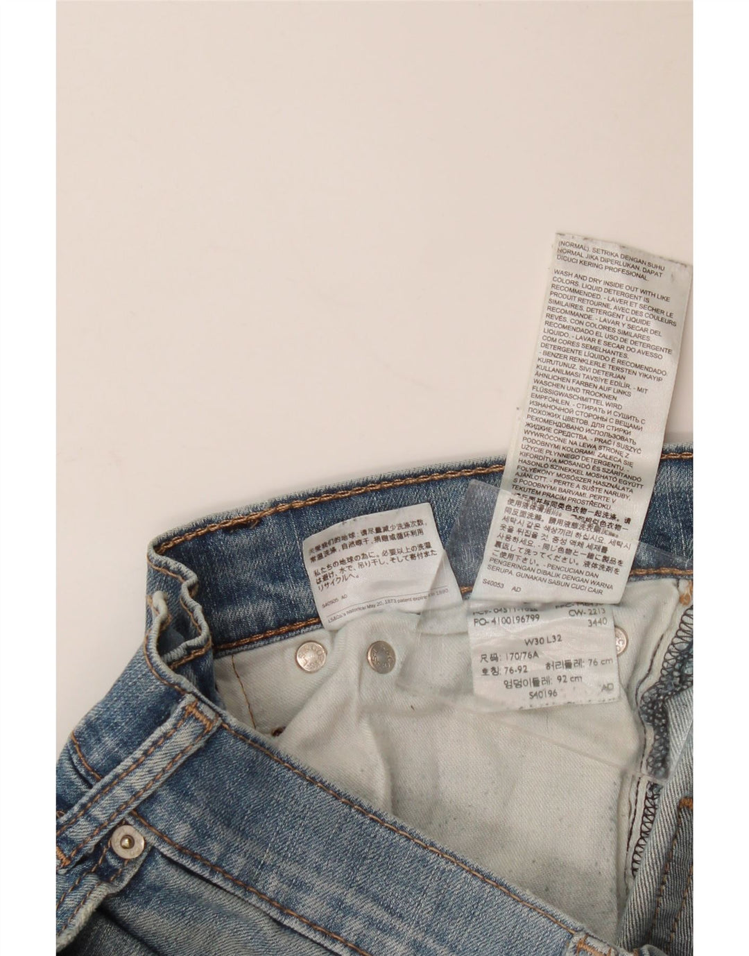LEVI'S Jean Slim Effet Déchiré Femme W30 L32 Bleu Coton