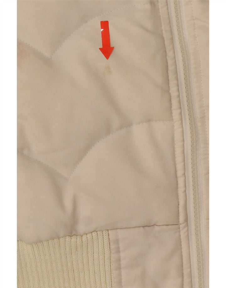 Levi's Veste Rembourrée Femme UK 6 XS Blanc Colorblock Polyester
