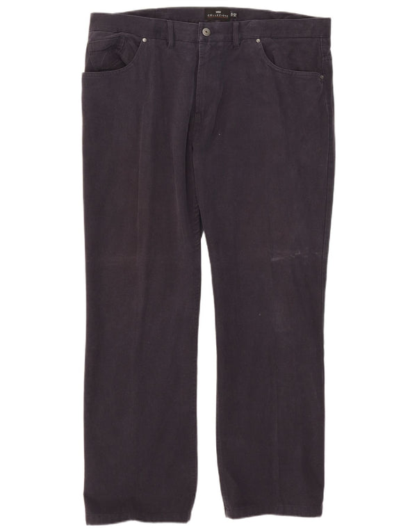 Marks & Spencer Pantalon décontracté droit pour homme W40 L29 Bleu marine Coton