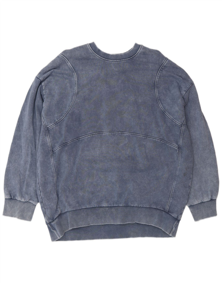 Zara Womens Sweatshirt Oversize Jumper UK 16 Large Bleu Marine Coton