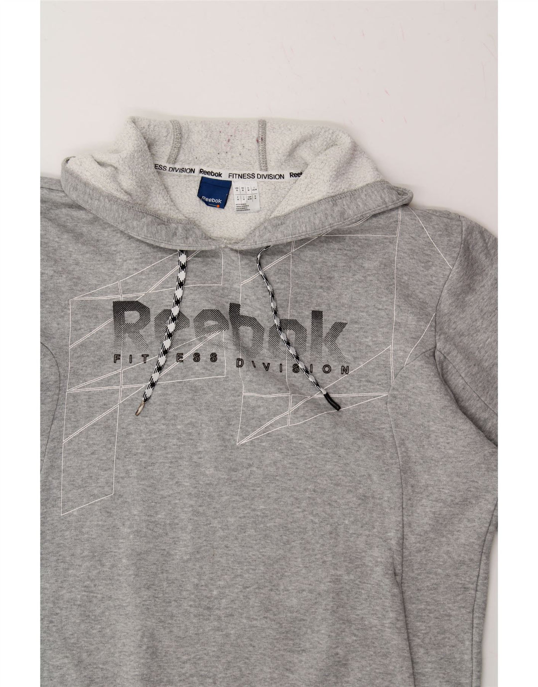 REEBOK Mens Graphic Hoodie Jumper Medium Grey Cotton Vintage Reebok and Second-Hand Reebok from Messina Hembry 