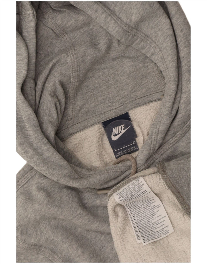 NIKE Mens Hoodie Jumper Small Grey Cotton