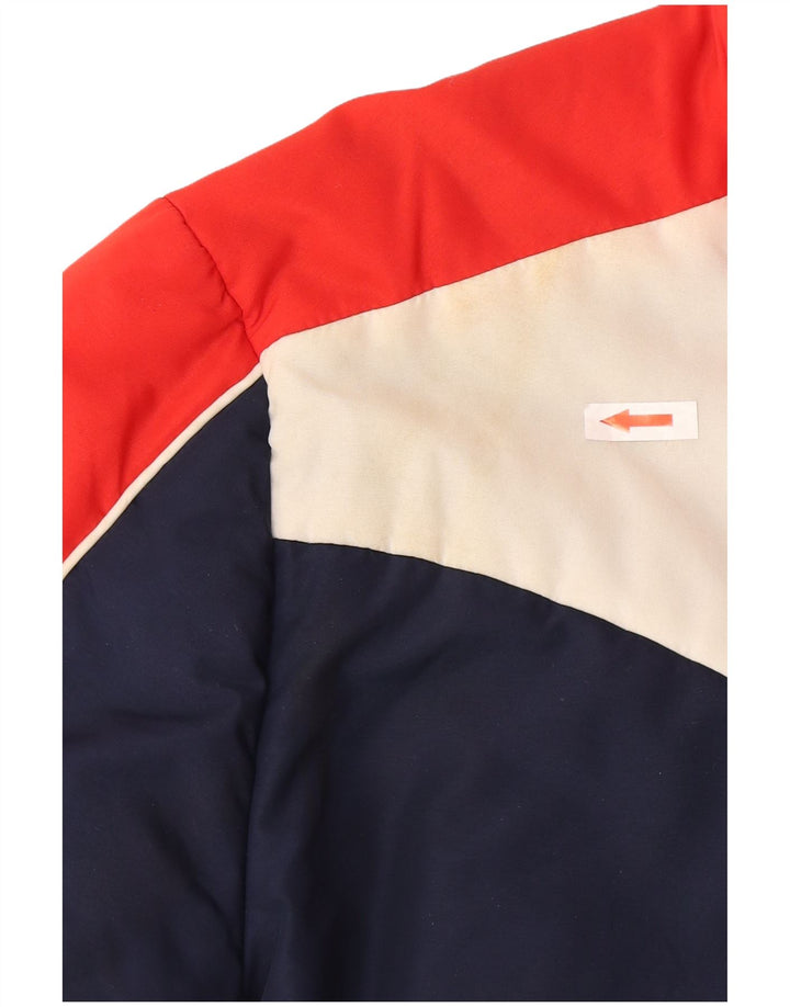 veste rembourrée femme vintage UK 14 Grand colorblock bleu marine