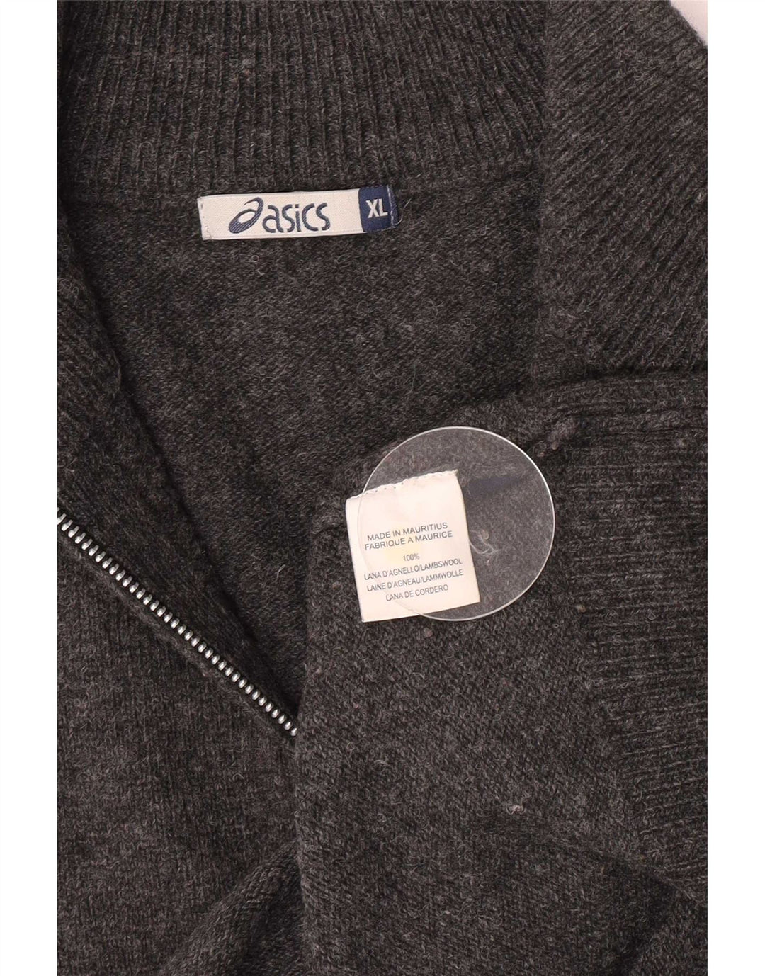 Asics Pull col zippé homme XL gris laine d'agneau
