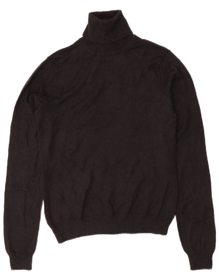 BROOKS BROTHERS Pull col roulé pour femme UK 10 Petit Noir