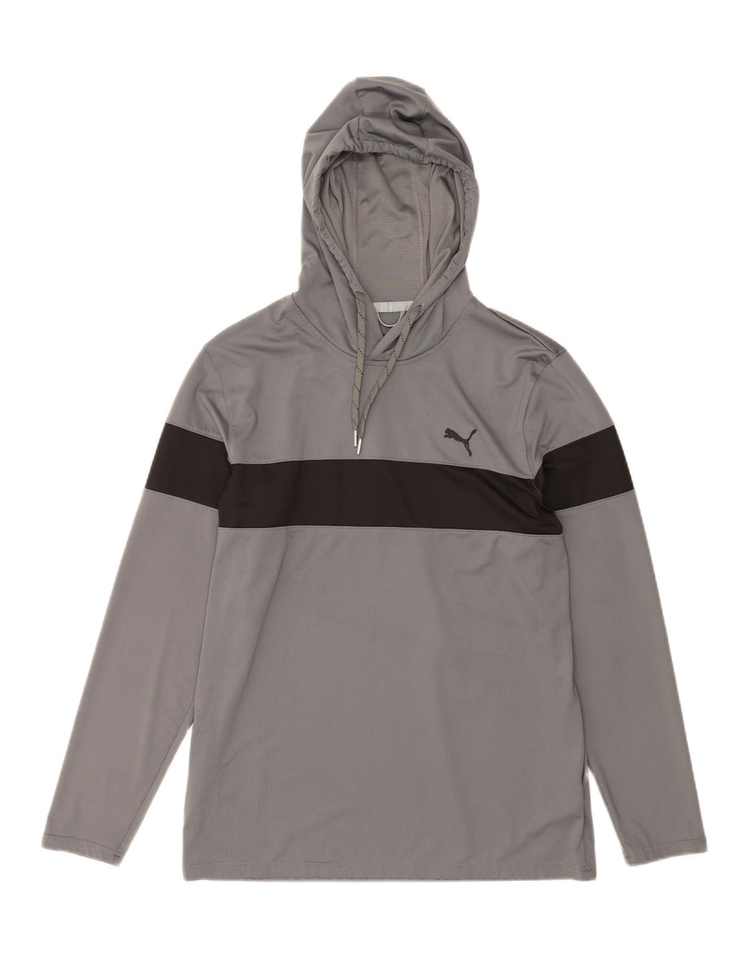PUMA Haut à capuche à manches longues pour homme en polyester color block gris moyen