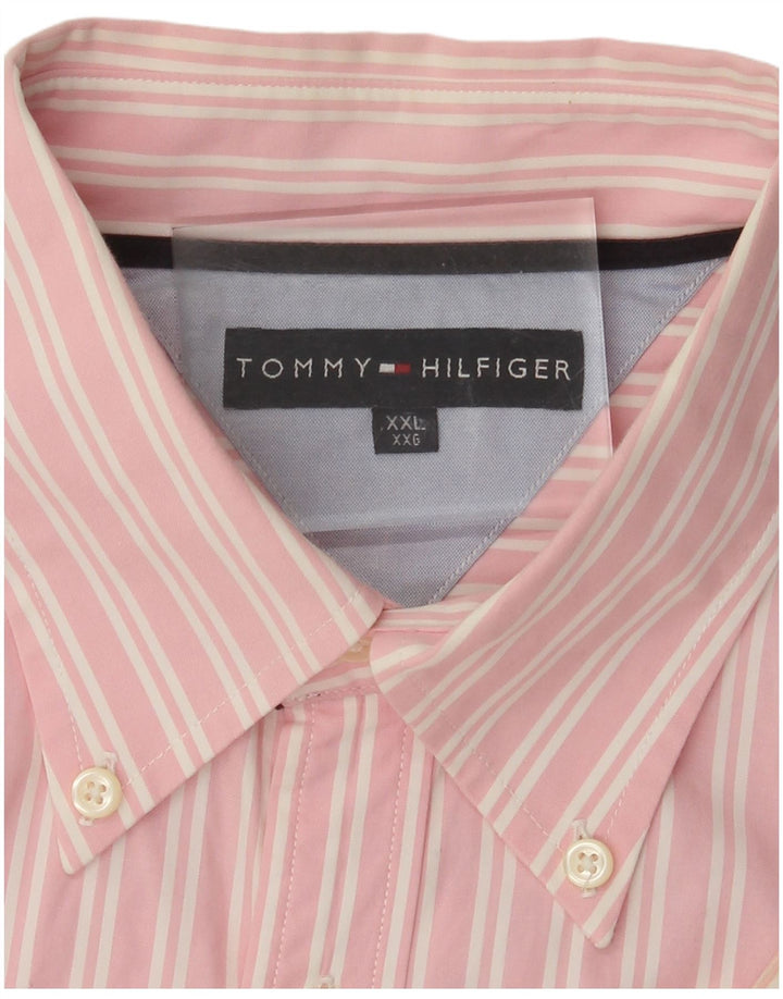 Tommy Hilfiger Chemise homme 2XL Rose à fines rayures