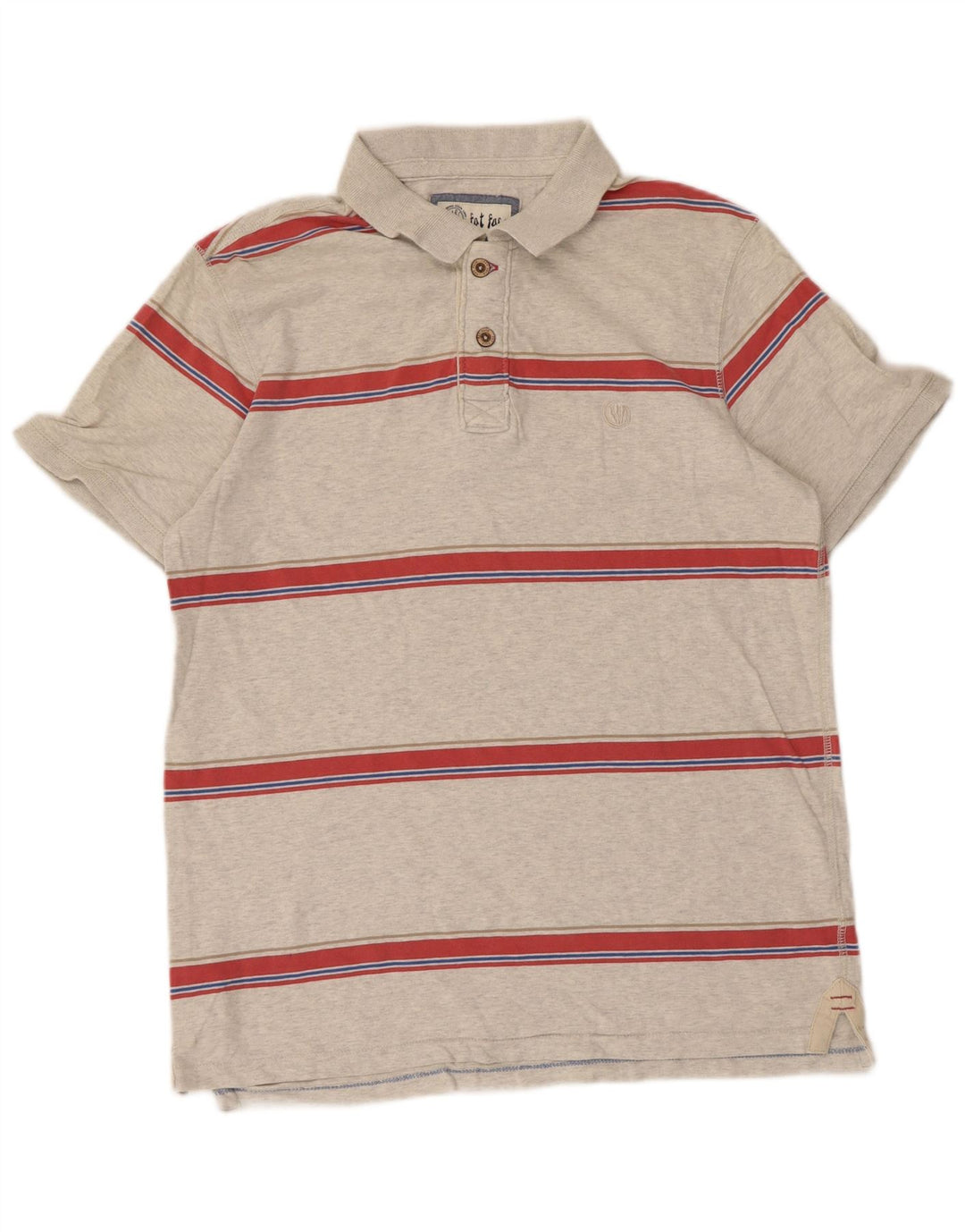 Polo Homme Fat Face Petit Coton Rayé Gris