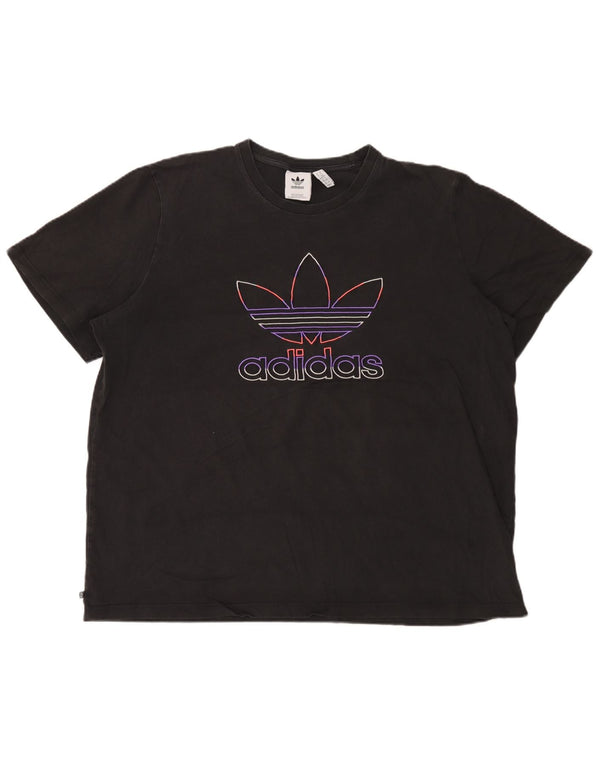 Adidas T-shirt graphique pour homme en coton noir 2XL