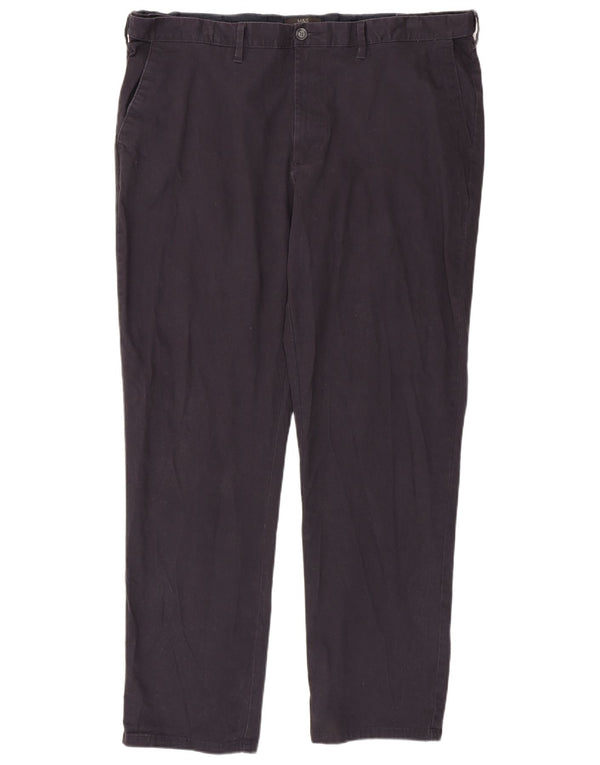 Marks & Spencer Pantalon Chino Coupe Regular Homme W44 L33 Bleu Marine Coton
