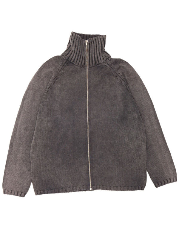 Zara Homme Cardigan Pull Large Gris Coton