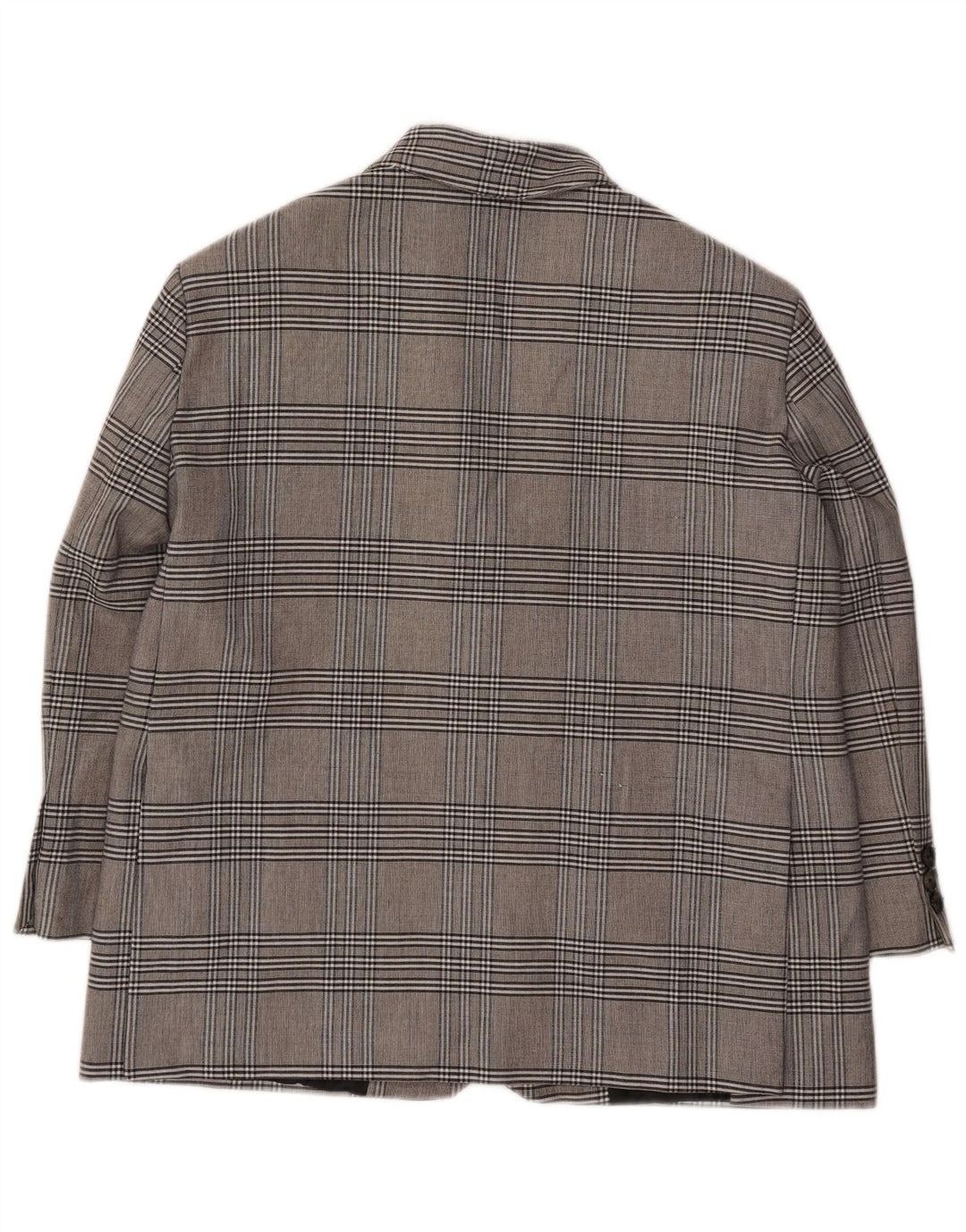 Zara Veste blazer surdimensionnée à 2 boutons pour femme UK 6 XS Gris à carreaux Viscose