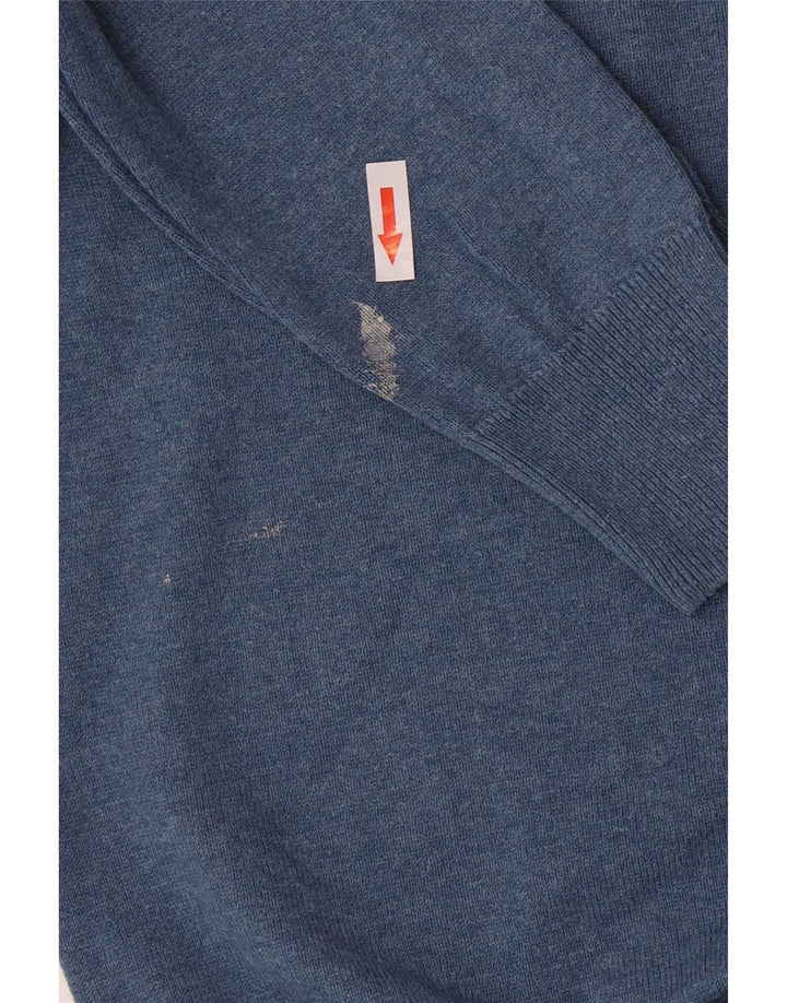Marks & Spencer Pull à col rond pour homme en coton bleu Taille L