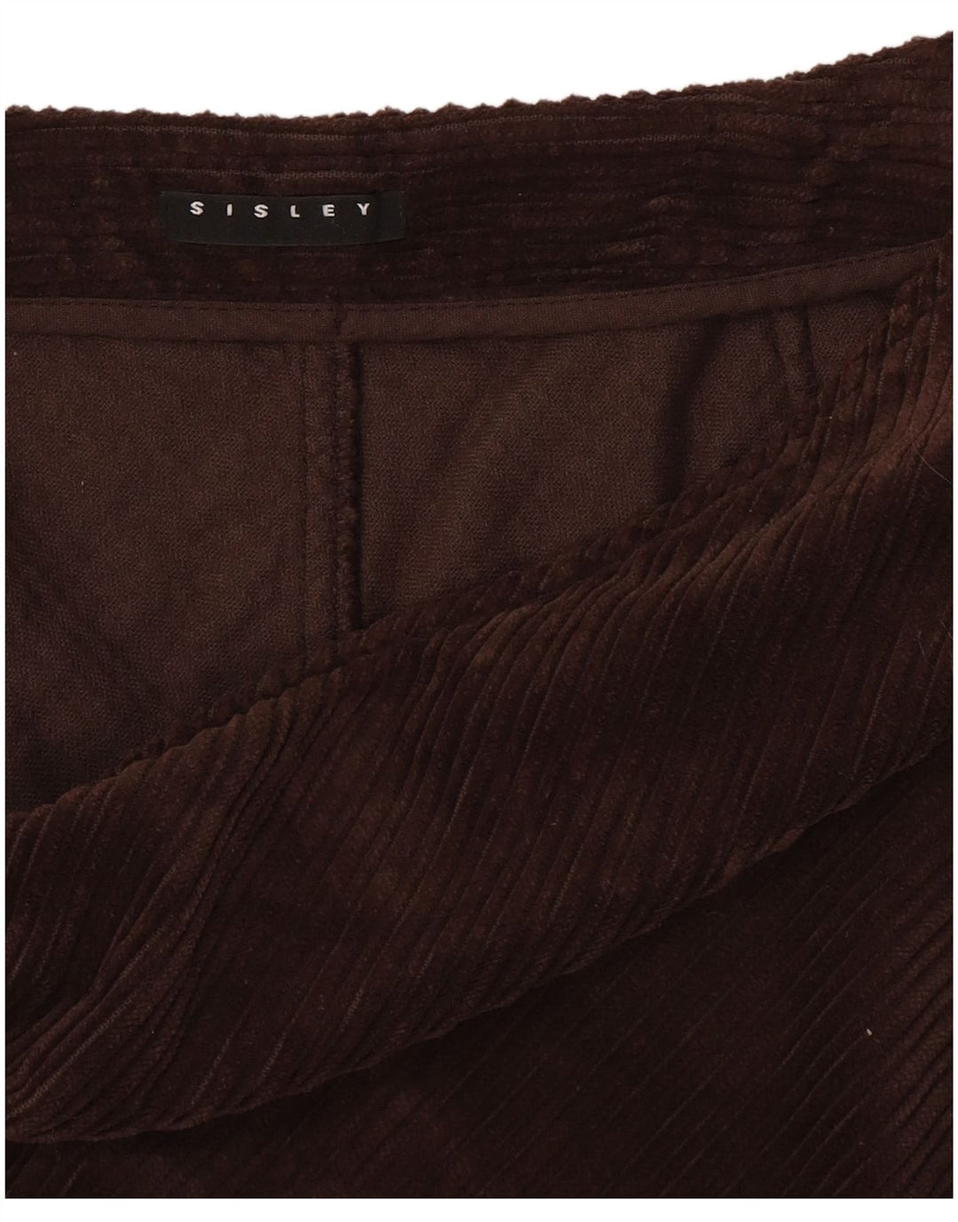 Sisley Jupe Velours Côtelé W28 Marron Moyen Femme