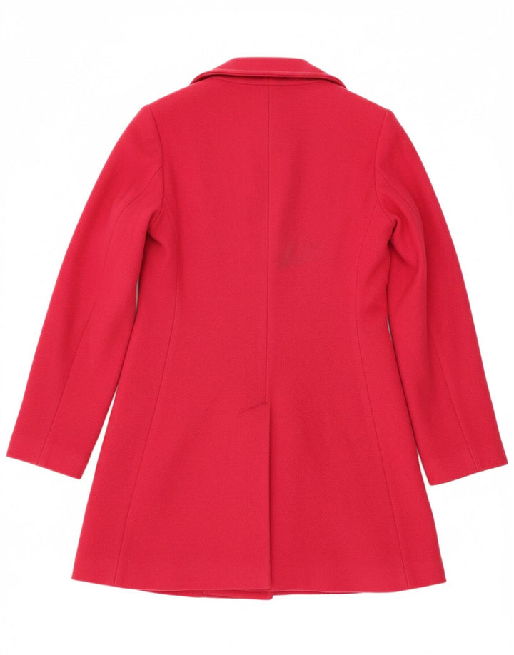 KILLAH Womens Overcoat UK 10 Small Pink Wool
