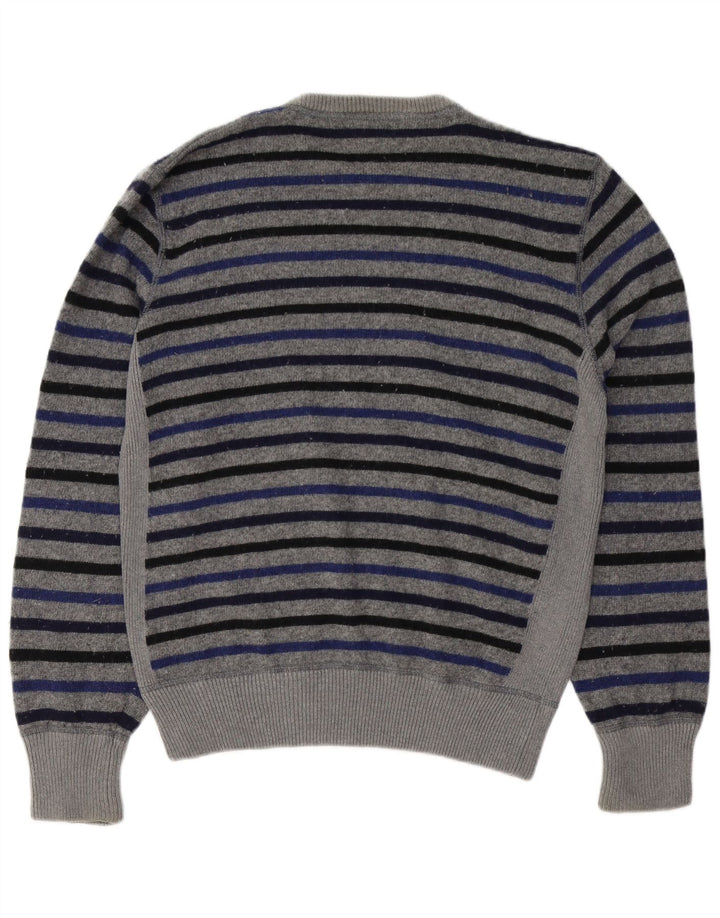 WOOLRICH Pull à col rond pour homme XL en laine rayée grise
