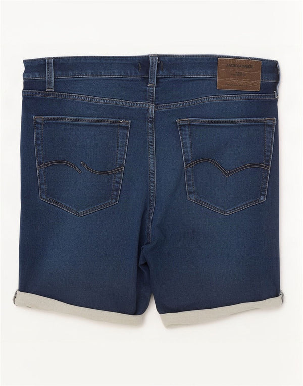 Jack & Jones Short en jean pour homme Large W34 Bleu Coton