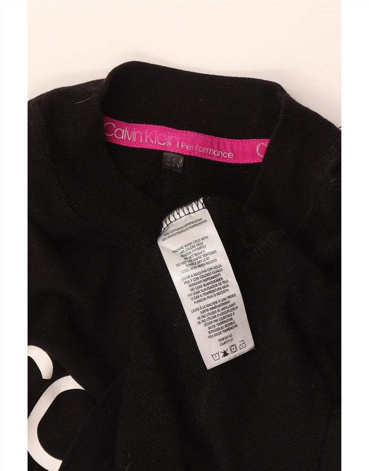 Calvin Klein Sweat-shirt court graphique pour femme UK 12 Noir moyen